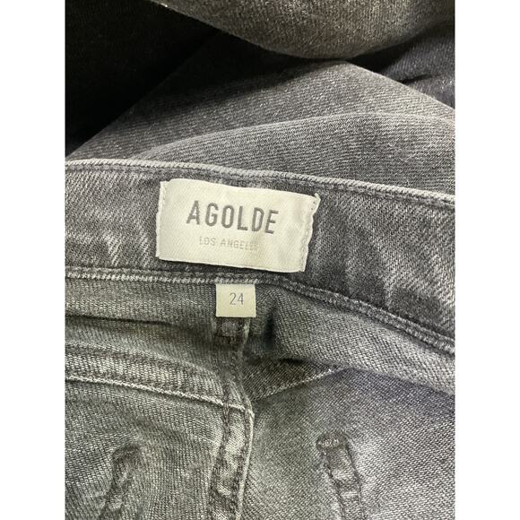 Agolde 'Nico' Black Boot High Rise Slim Denim Jeans Size 24 - Picture 4 of 5